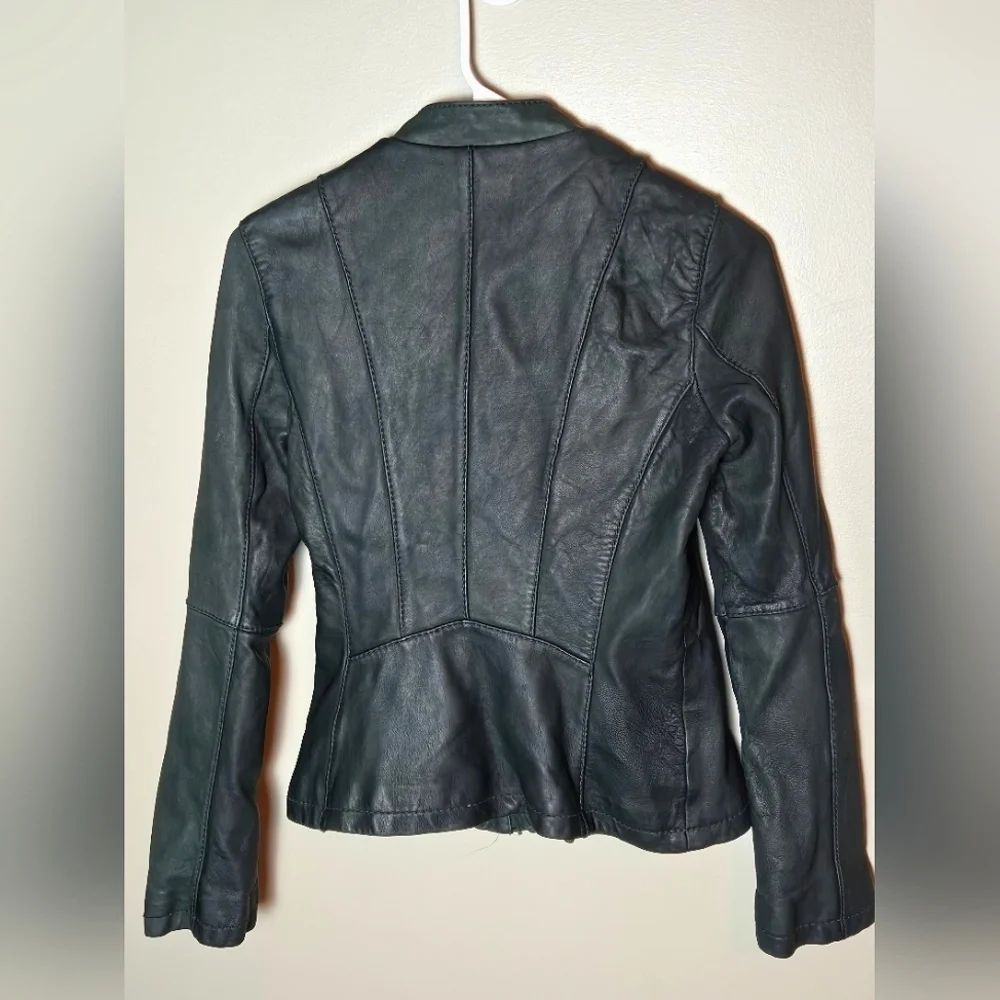 Women's Michael Kors‎ Leather Moto Biker Chic Emo Chic Full Zip Jacket, Small